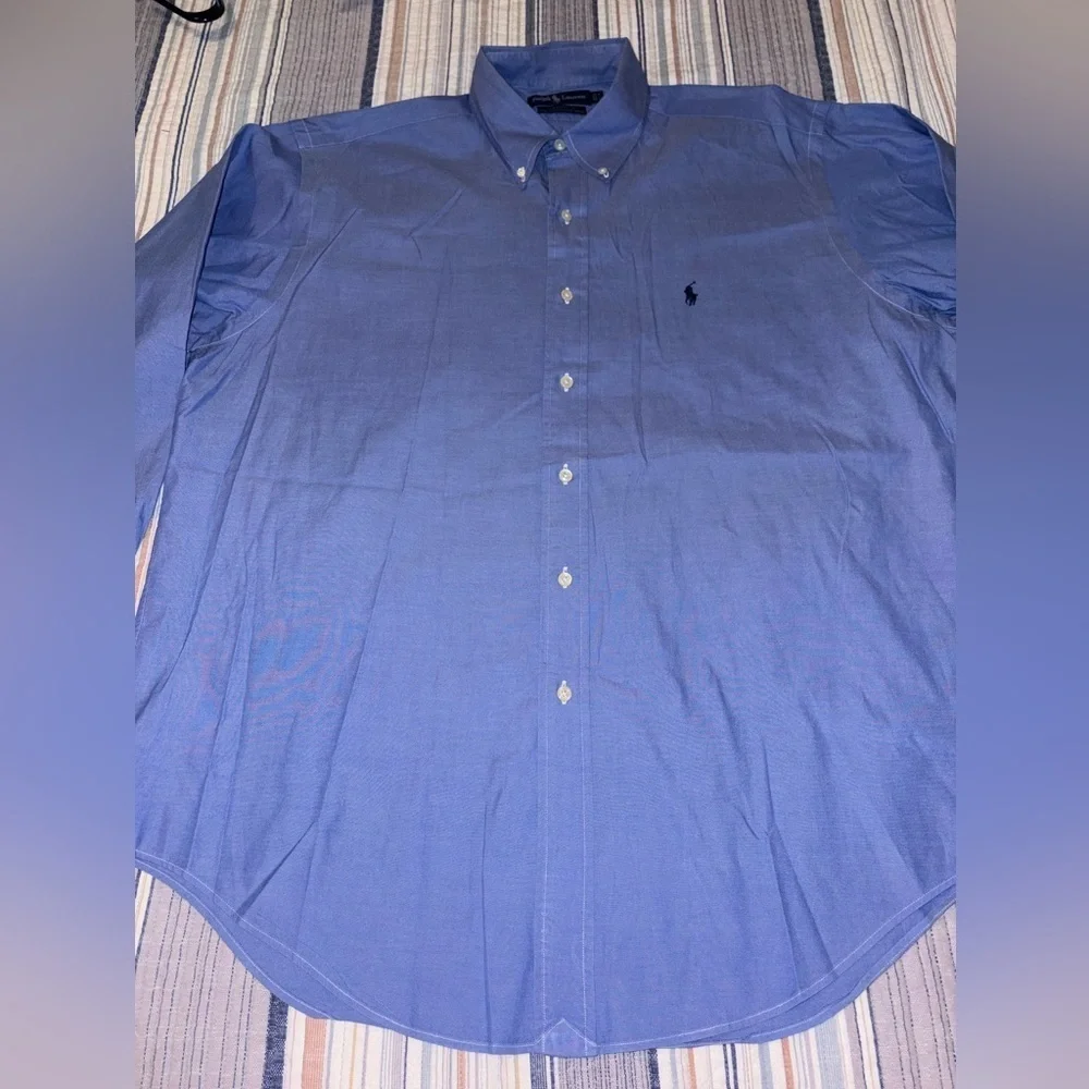 Men’s Ralph Lauren polo shirt 100%cotton pinpoint Oxford size 16 1/2–34 like new